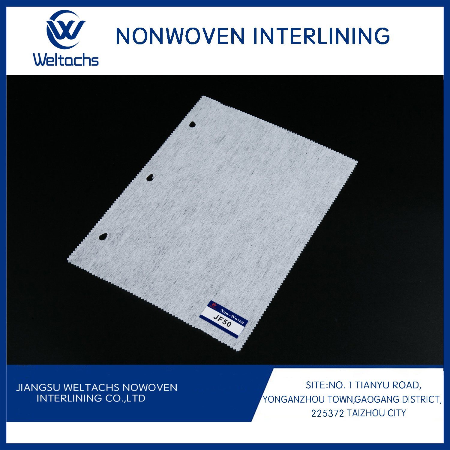 Garment Fusible Nonwoven Interlining Fabric Chemical Bond Gum Stay 100% Polyester Nonwoven Interlining Factory