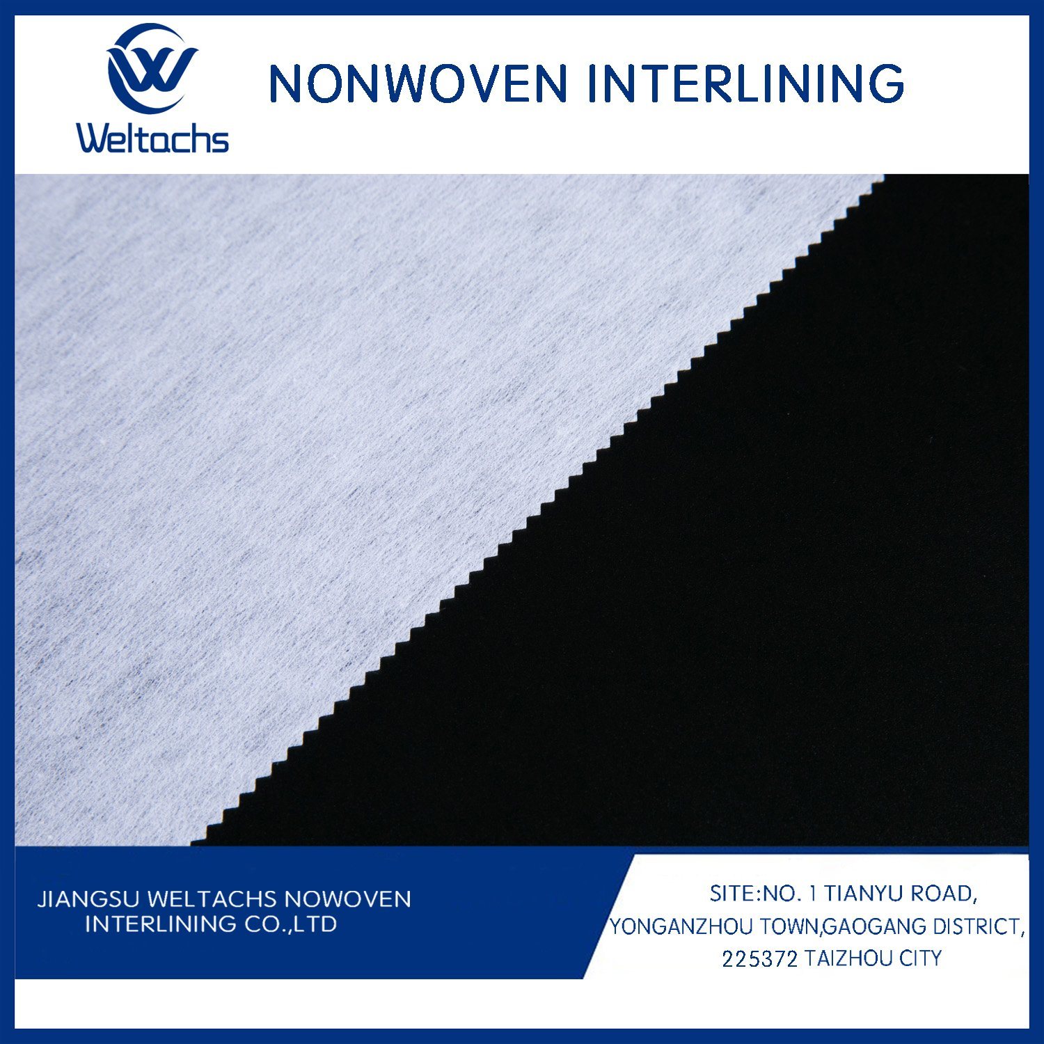 High Quality White Polyester Tape Stitched Shirt Nonwoven Fusible Interlining