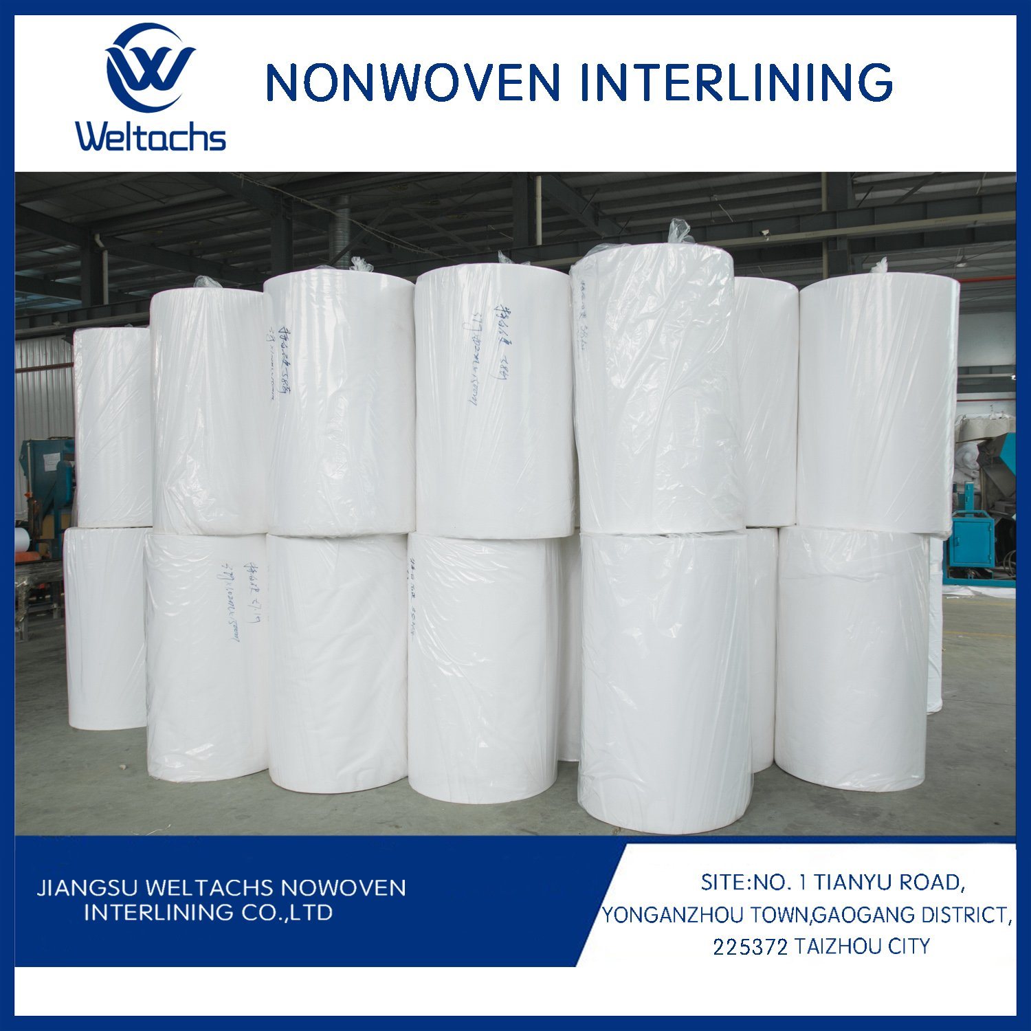 Garment Embroidery Chemical Bond Gum Stay Fusible Nonwoven Interlining Factory 100% Polyester Fabric