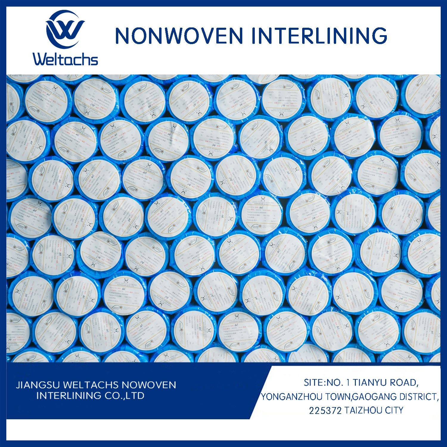 Wholesale White with PA Hot-Fuse Nonwoven Interlining Cutting Tape Fabric