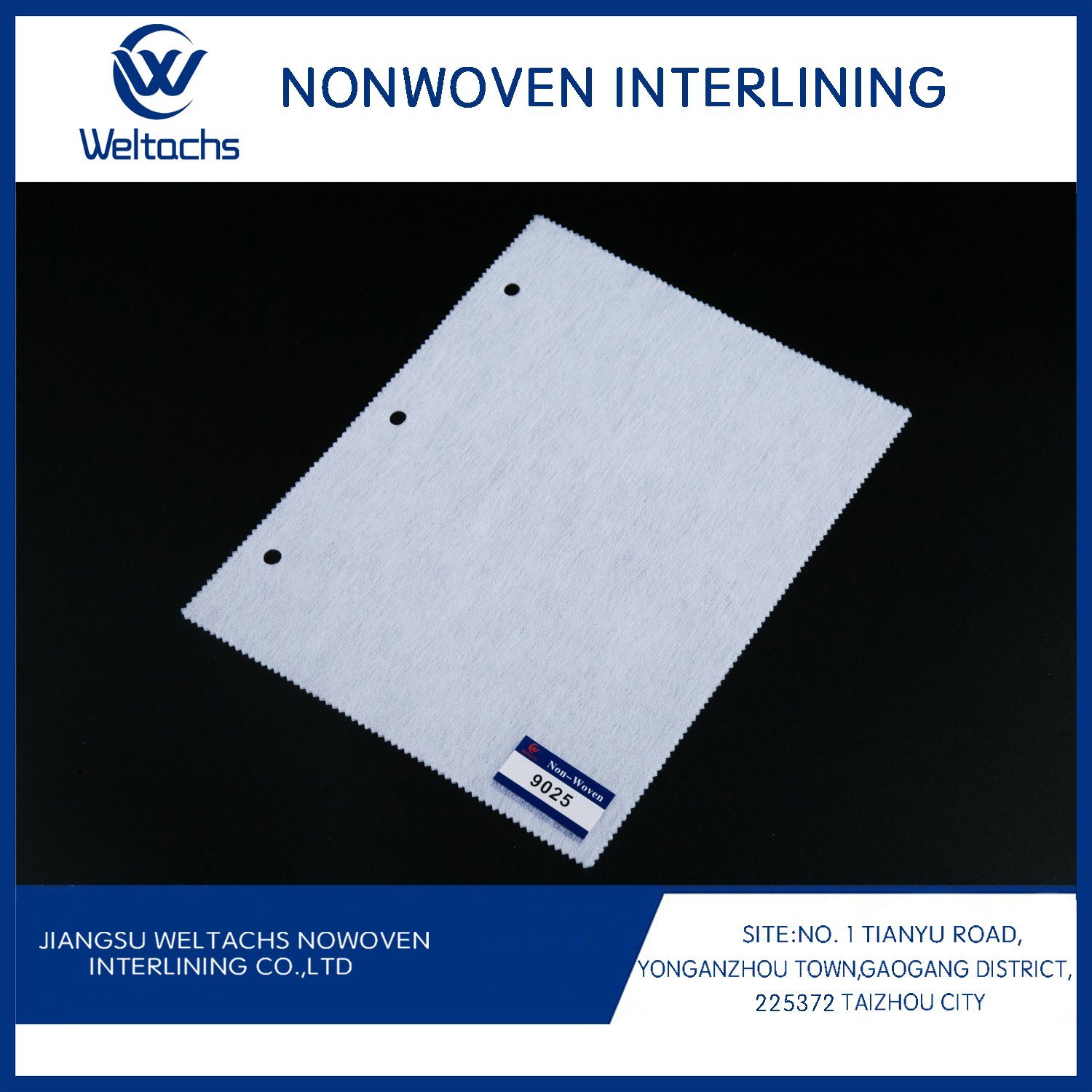 1025hf Chemical Bonded Nonwoven Interlining Fabric 25-110 GSM for Clothes Lining and Home Textiles in Roll