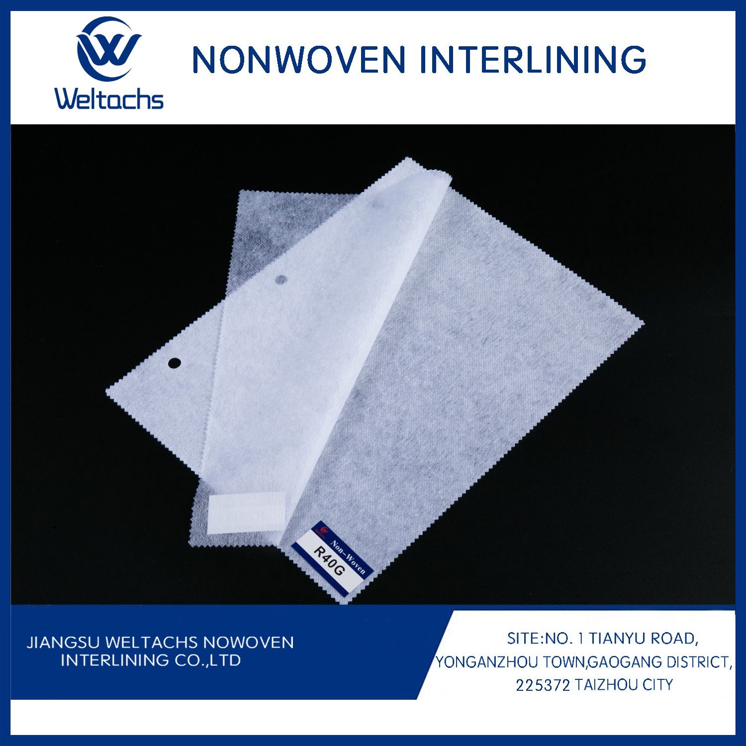 Custom 20-90 GSM Non Woven Fusing Paper Polyester Interlining Fabric Non Woven Interlining Fabric
