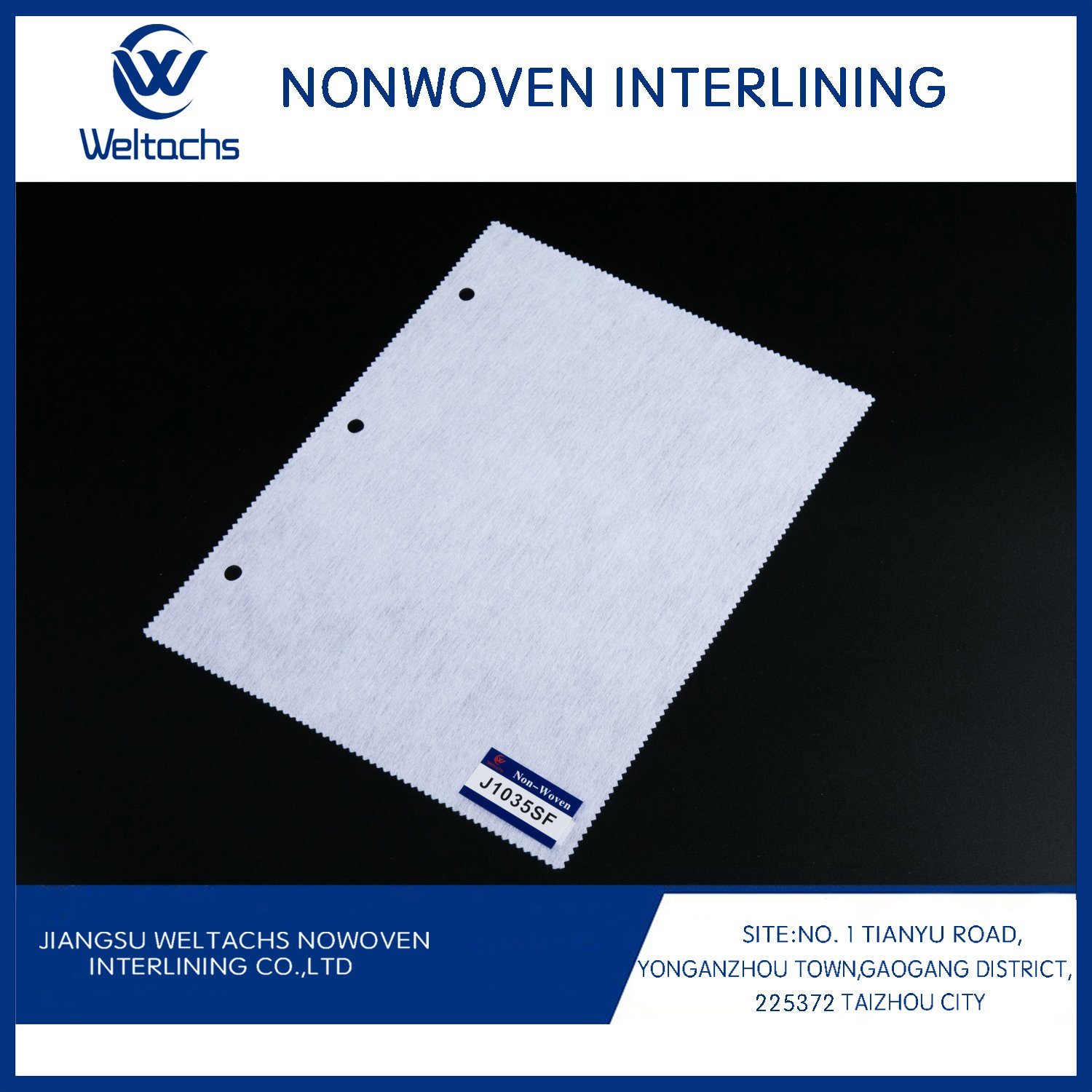 1025hf Chemical Bonded Nonwoven Interlining Fabric 25-110 GSM for Clothes Lining and Home Textiles in Roll