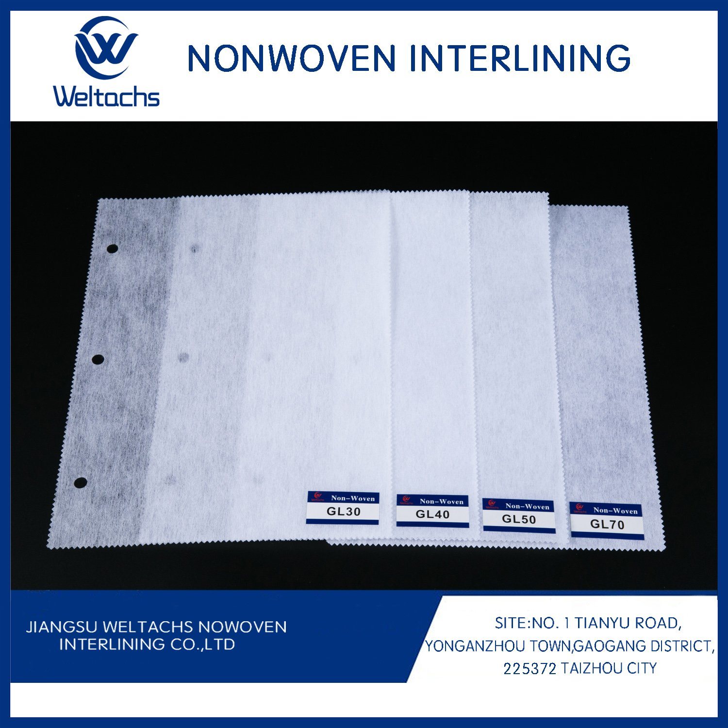 100% Polyester Thin and Light 30 GSM Microdot Nonwoven Interlining Nonwoven Interlining Fabric